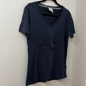 BMW Blue Short Sleeve V-Neck T-Shirt - women’s large - 100% cotton